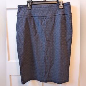 Soho Apparel Textured Navy Pencil Skirt